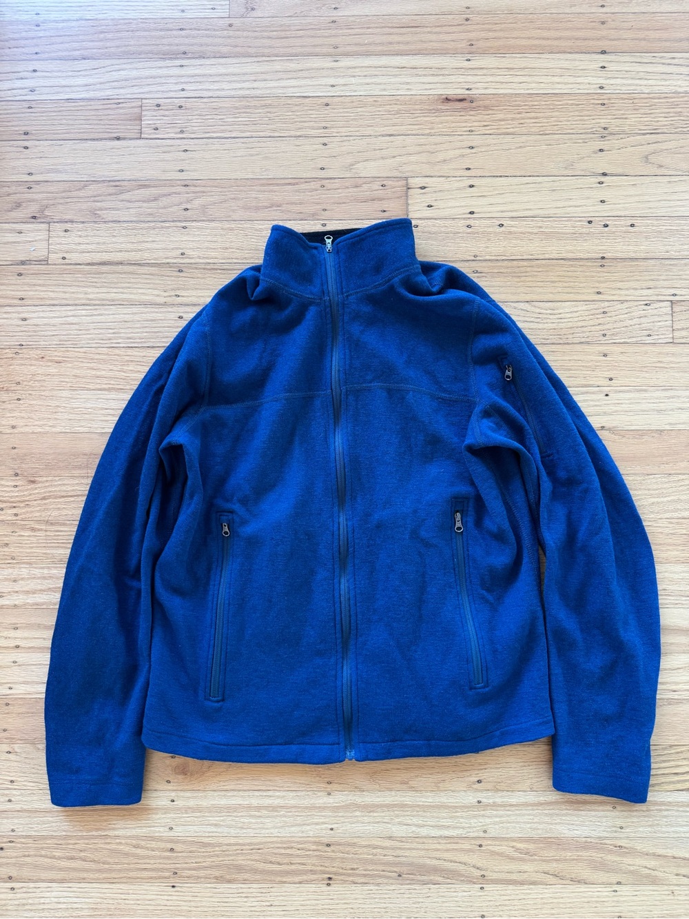 Ibex Merino Wool Full Zip Blue Size Small